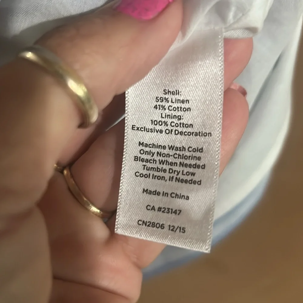 Talbots Light Blue and White Striped Sleeveless Shift Dress